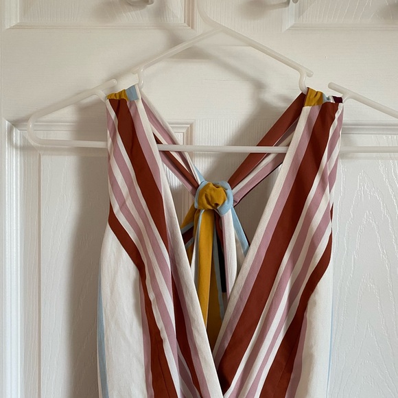 Zara TRF Collection Striped Tie Back Surplice Midi Dress Size XS - Picture 7 of 11